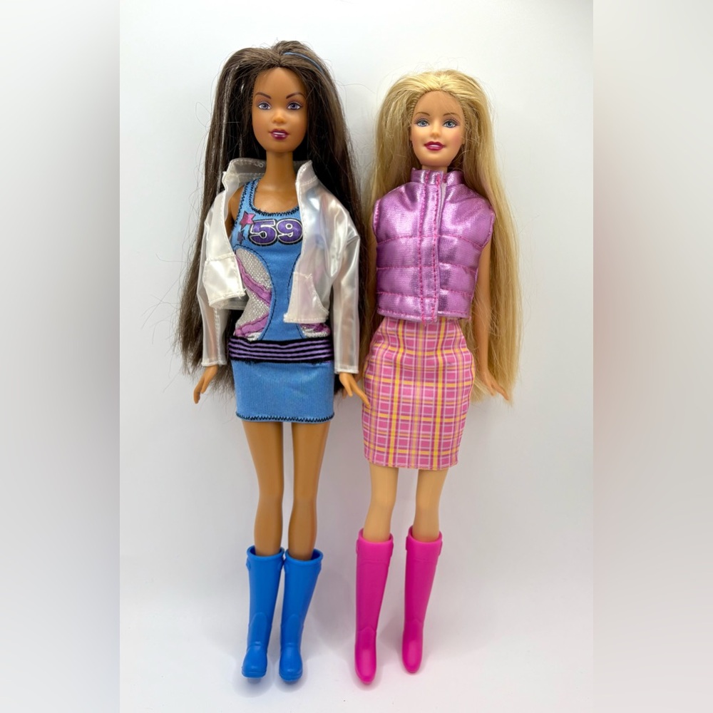 Barbie Cut'n Style Christie & Barbie Dolls (2002) Redressed Y2K